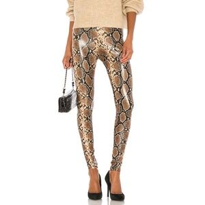 Commando Faux Leather Control Smoothing Legging In Cocoa Python XS